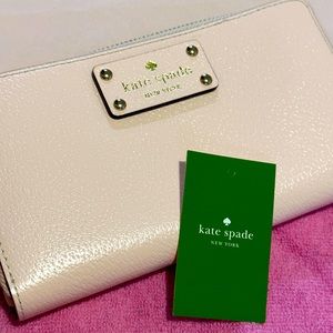 Kate Spade Neda Zippered Wallet In Balletslip Wellesley NEW NWT Light Faint Pink